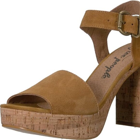 NIB Free People Women's Brooke Platform Tan Size 40 - Picture 2 of 7